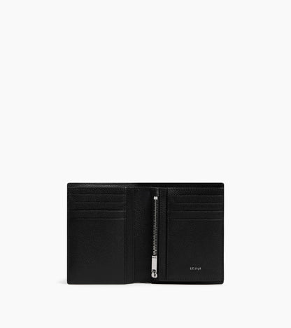 Portefeuille vertical zippé moyen modèle Lucien en cuir grainé
