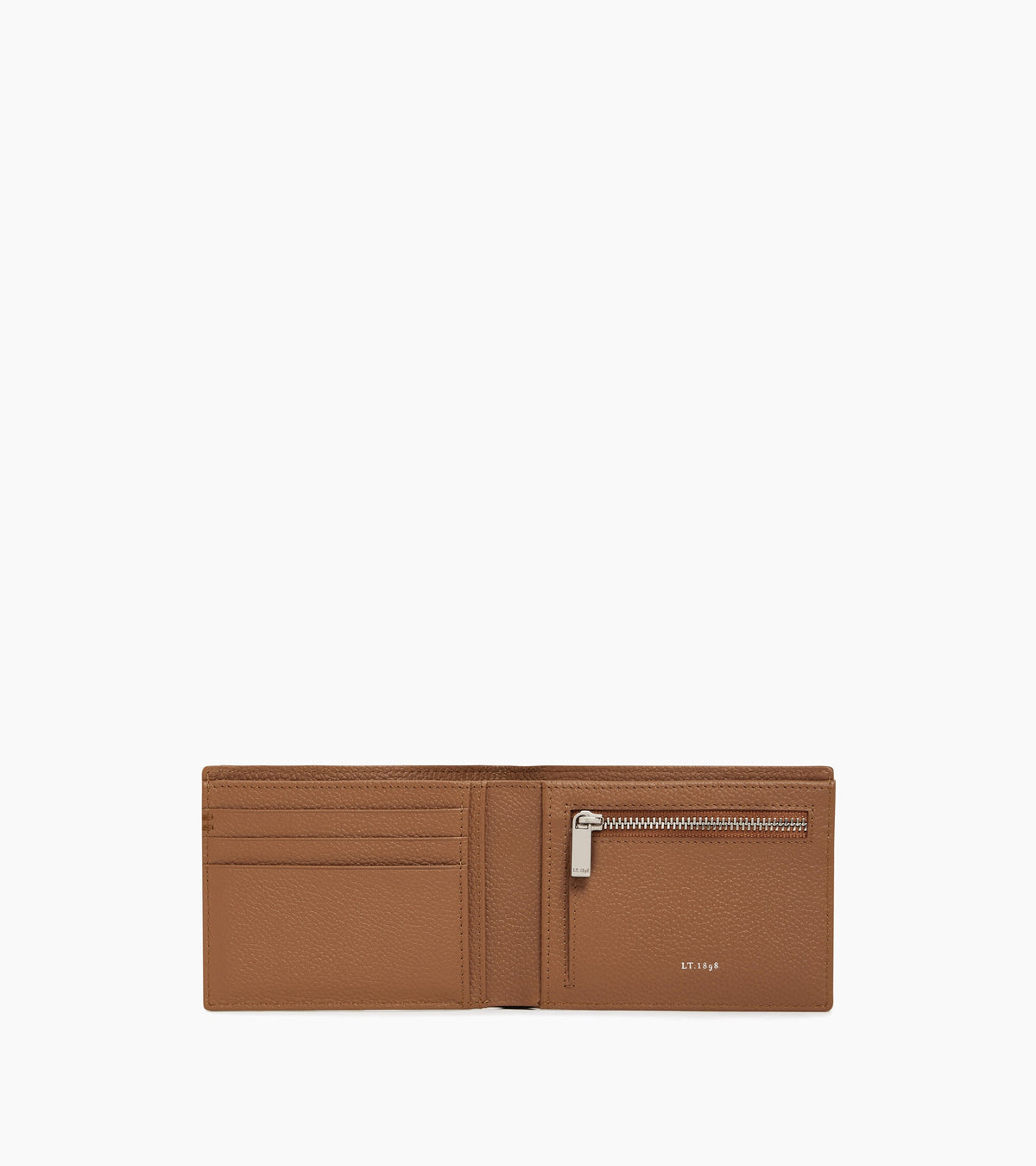 Portefeuille zippé horizontal Lucien en cuir grainé