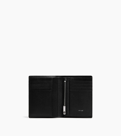 Petit portefeuille vertical zippé 2 volets Lucien en cuir grainé