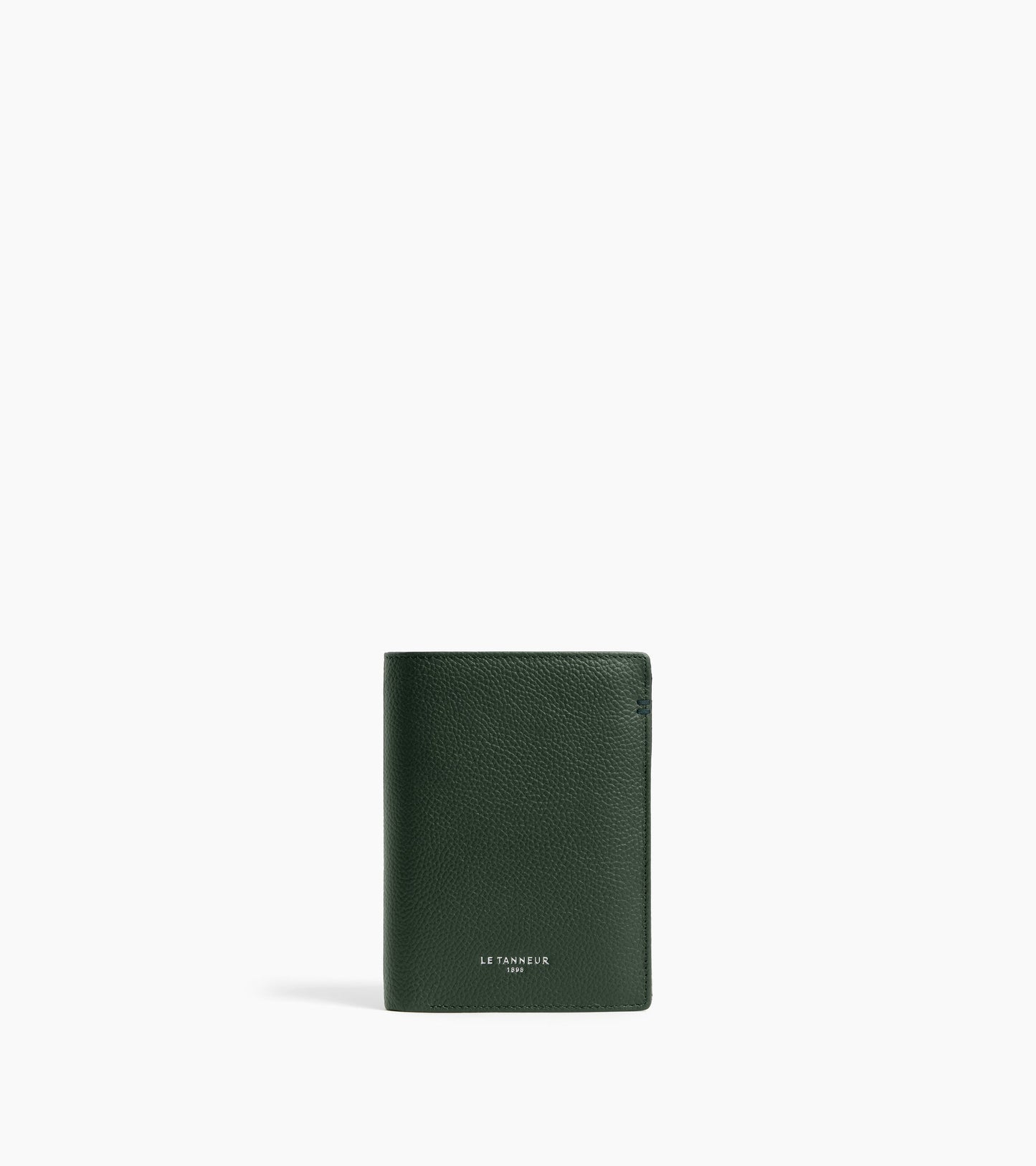 Petit portefeuille vertical zippé 2 volets Lucien en cuir grainé