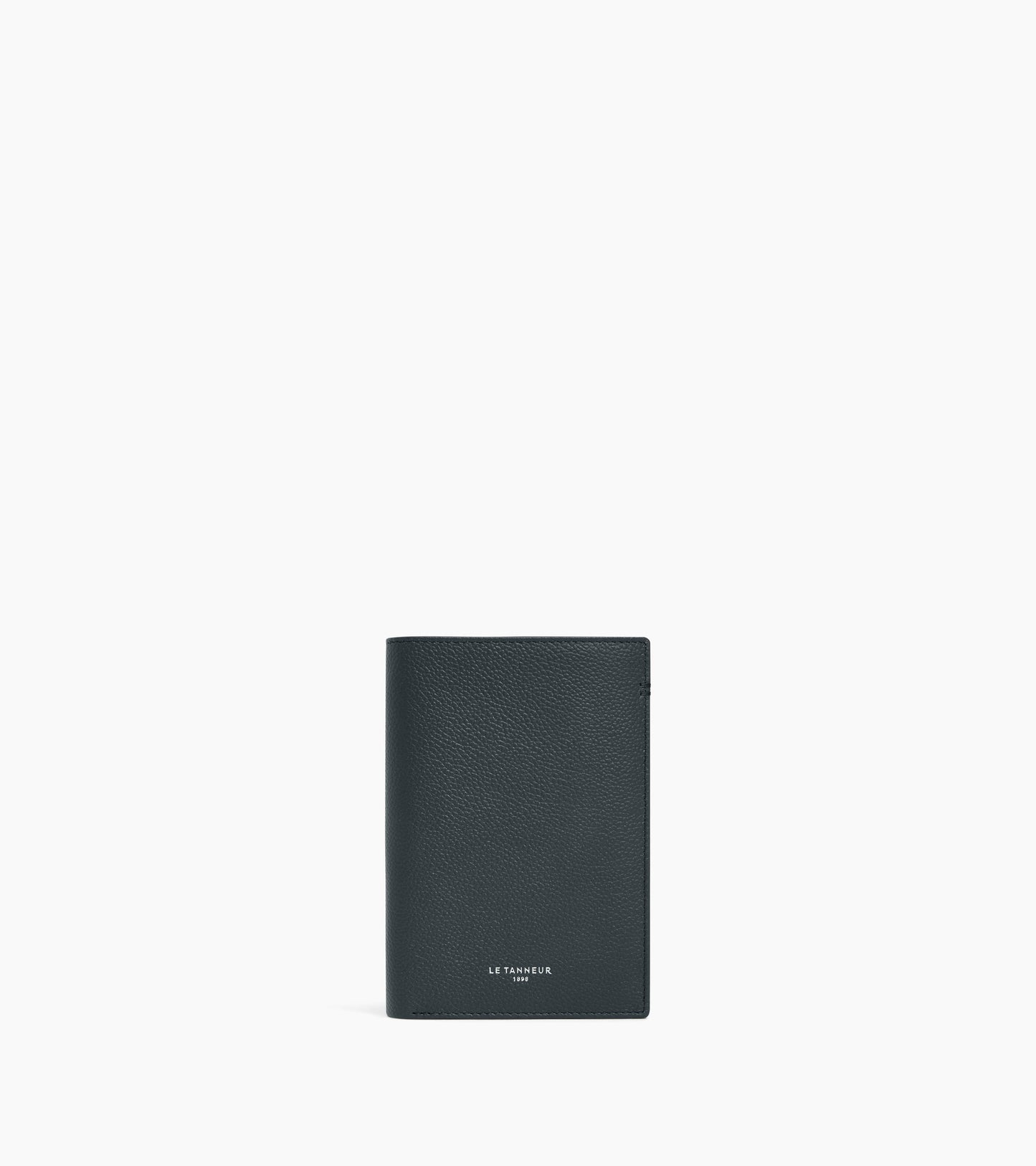 Portefeuille vertical moyen modèle zippé 2 volets Lucien en cuir grainé