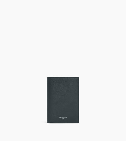 Portefeuille vertical moyen modèle zippé 2 volets Lucien en cuir grainé
