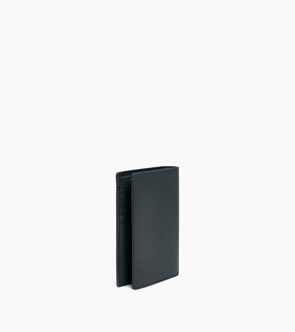 Portefeuille vertical moyen modèle zippé 2 volets Lucien en cuir grainé