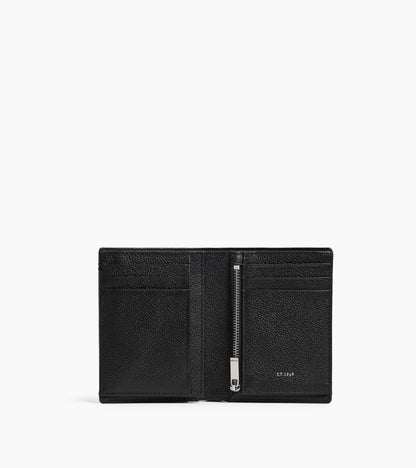 Grand portefeuille vertical zippé 2 volets Lucien en cuir grainé