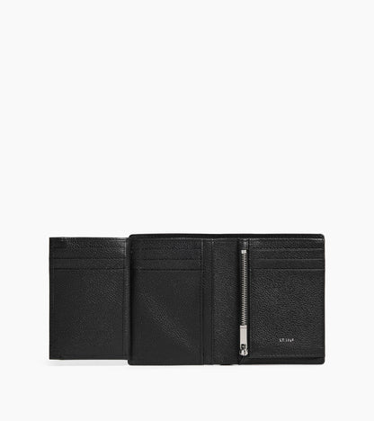 Grand portefeuille vertical zippé 2 volets Lucien en cuir grainé