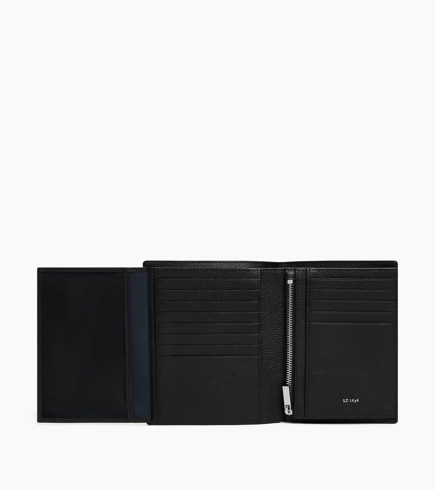 Grand portefeuille zippé 2 volets Lucien en cuir grainé