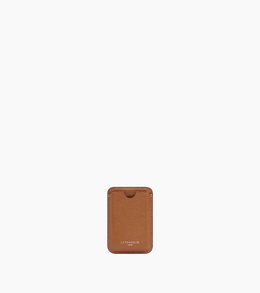 Porte cartes magnétique en cuir grainé