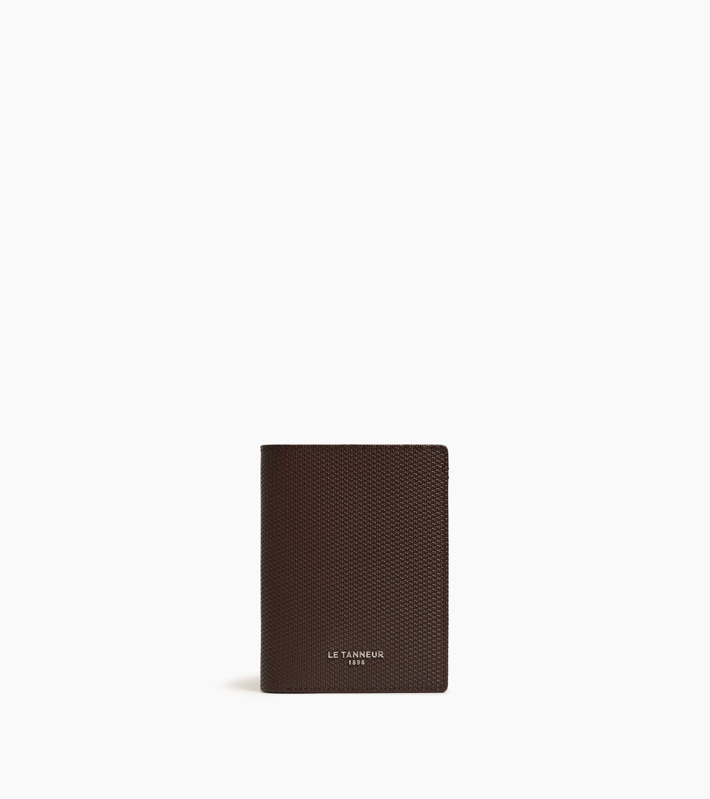 Portefeuille vertical zippé Lucien en cuir signature T