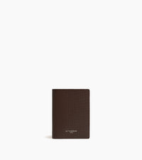 Portefeuille vertical zippé Lucien en cuir signature T