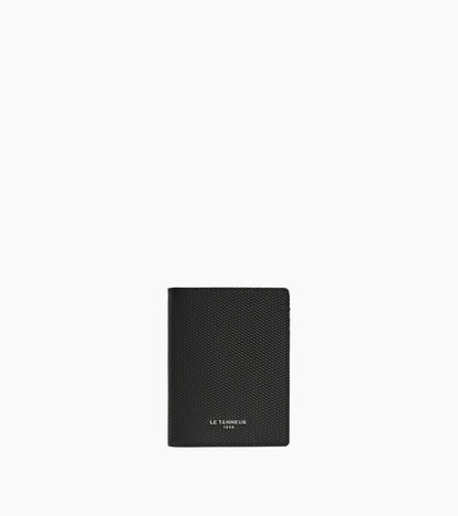 Portefeuille vertical zippé Lucien en cuir signature T