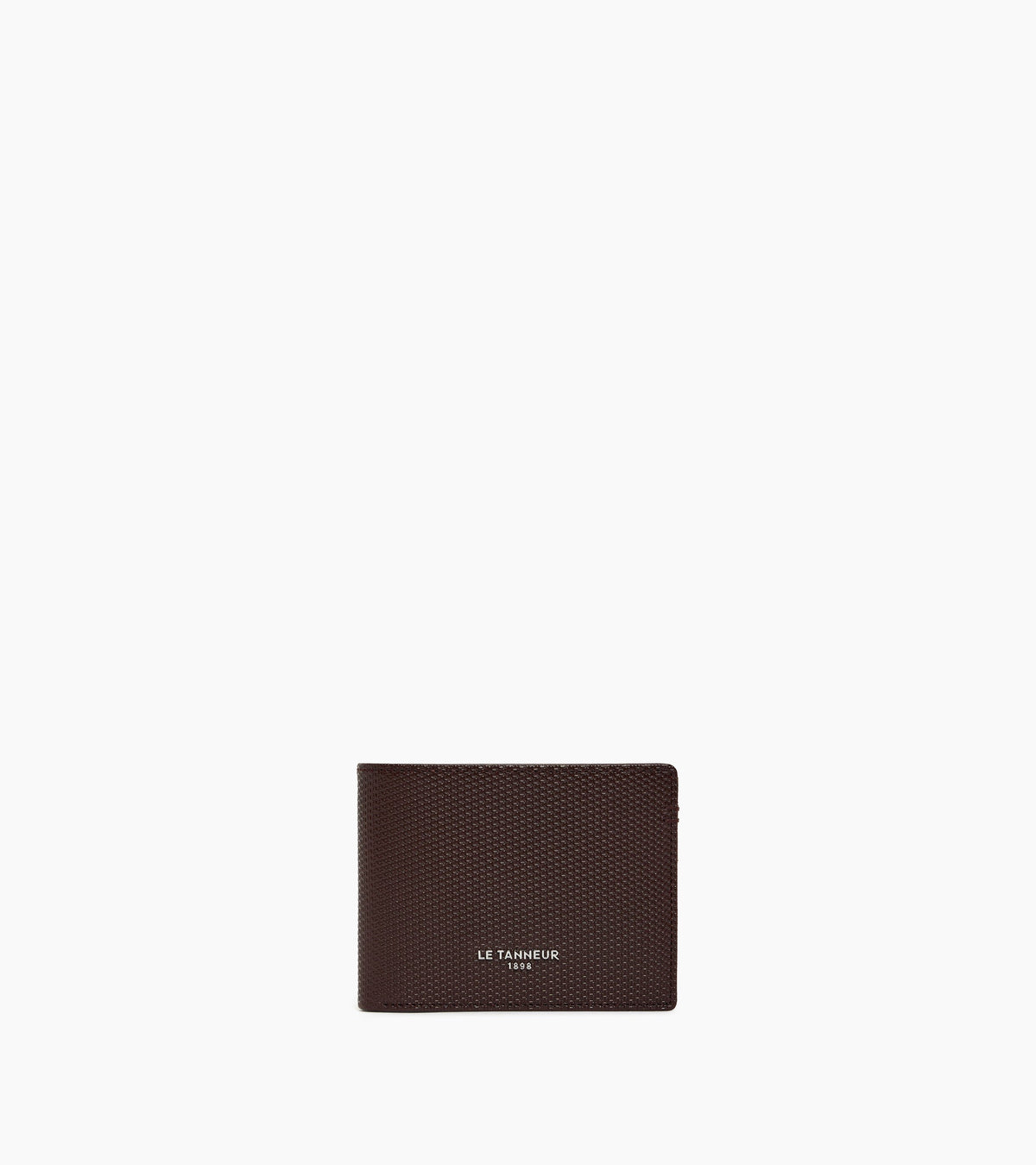 Portefeuille zippé horizontal Lucien en cuir signature T