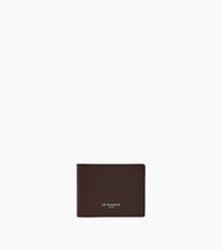 Portefeuille zippé horizontal Lucien en cuir signature T