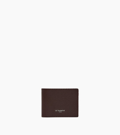 Portefeuille zippé horizontal Lucien en cuir signature T