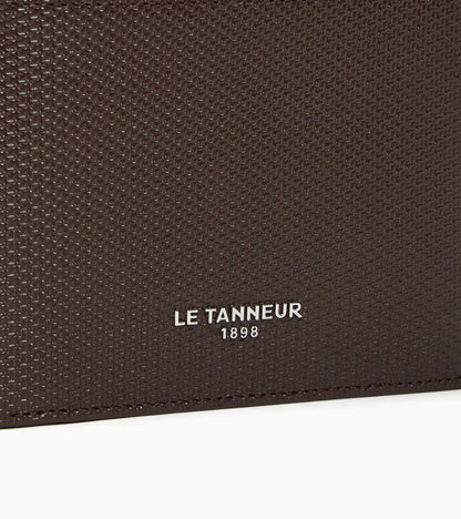 Portefeuille zippé horizontal Lucien en cuir signature T