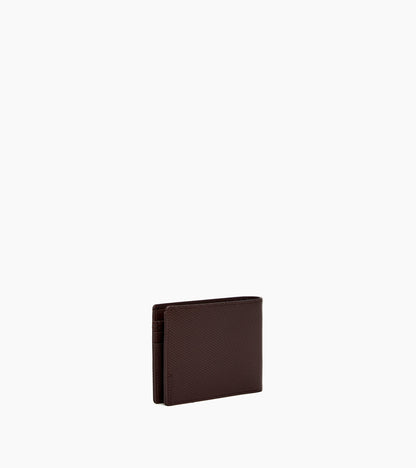 Portefeuille zippé horizontal Lucien en cuir signature T
