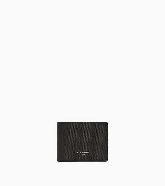 Portefeuille zippé horizontal Lucien en cuir signature T