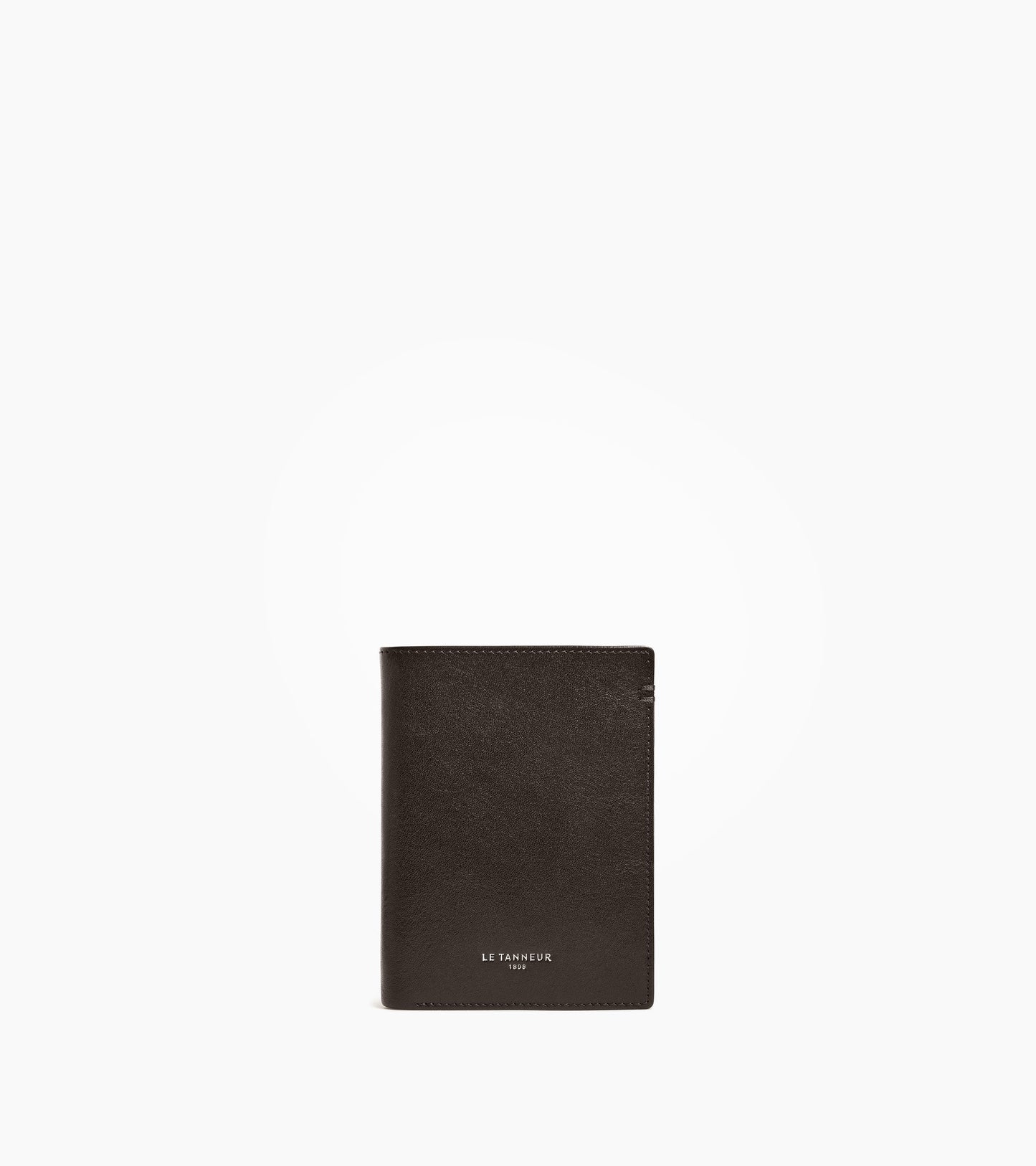Portefeuille vertical zippé Lucien en cuir huilé