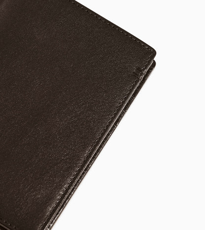 Portefeuille vertical zippé Lucien en cuir huilé