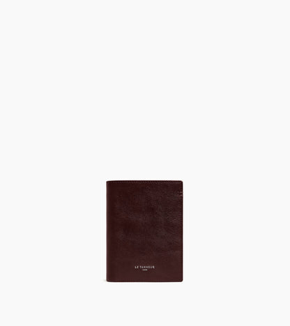 Portefeuille vertical zippé Lucien en cuir huilé