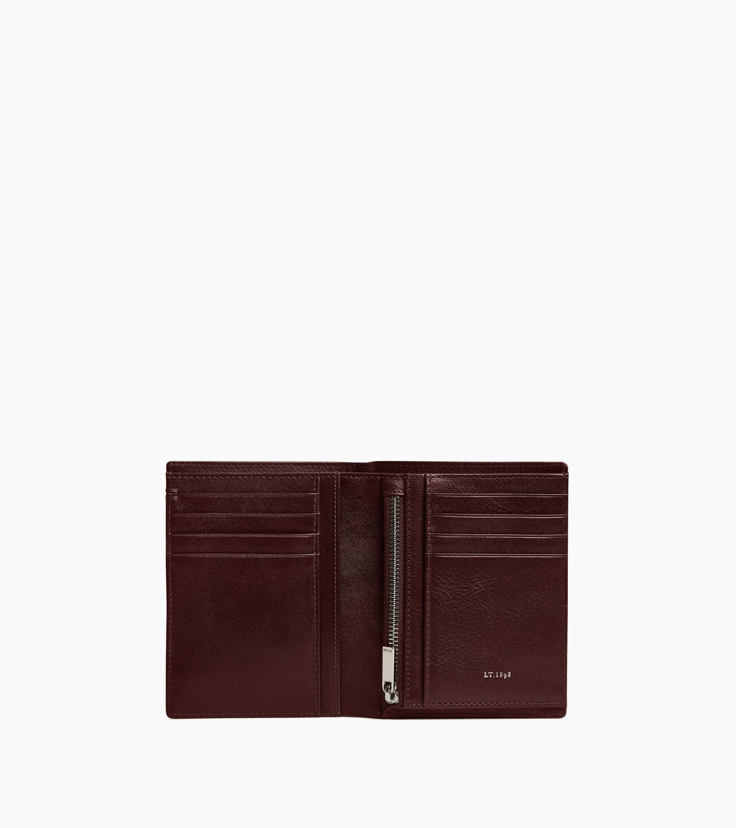 Portefeuille vertical zippé Lucien en cuir huilé