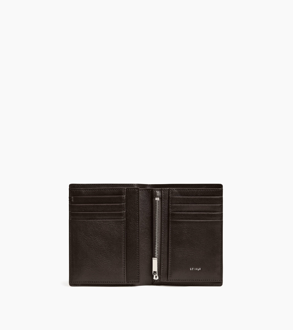 Portefeuille vertical moyen modèle zippé 2 volets Lucien en cuir huilé