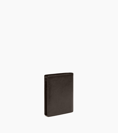 Portefeuille vertical moyen modèle zippé 2 volets Lucien en cuir huilé
