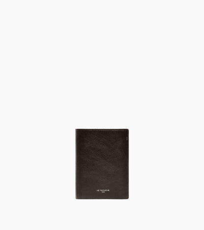 Grand portefeuille vertical zippé 2 volets Lucien en cuir huilé