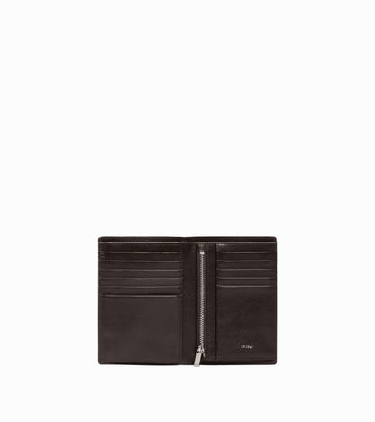 Grand portefeuille vertical zippé 2 volets Lucien en cuir huilé