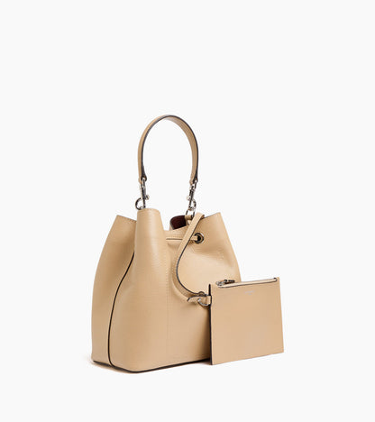 Sac seau Louise en cuir grainé