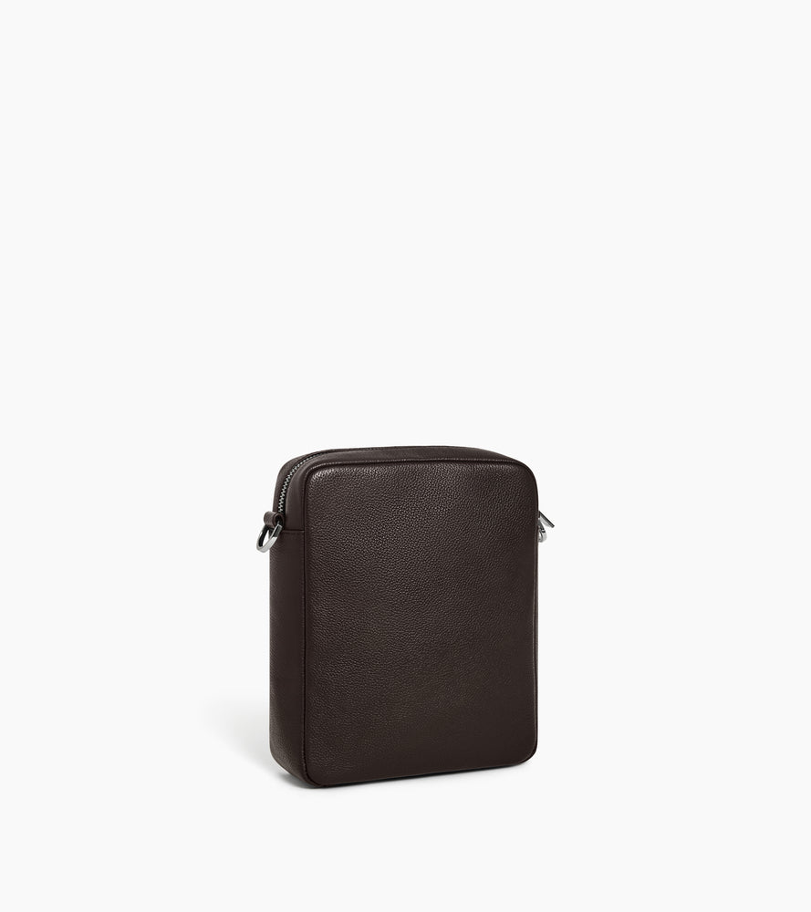Petite sacoche zippée Marceau en cuir grainé