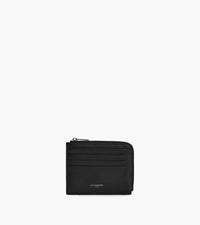 Porte cartes zip en L Emile en cuir grainé