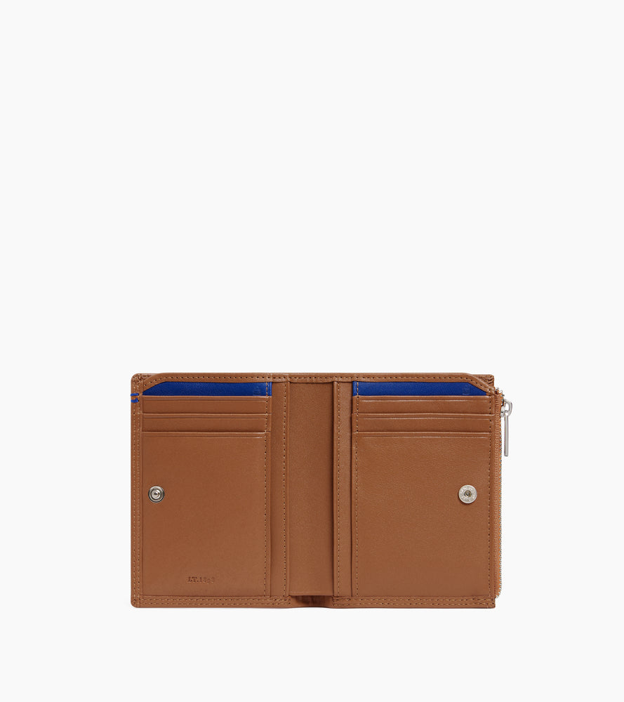 Portefeuille vertical zippé moyen modèle Martin en cuir lisse