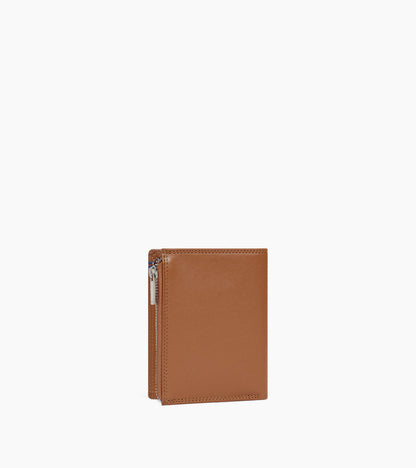Portefeuille vertical zippé moyen modèle Martin en cuir lisse