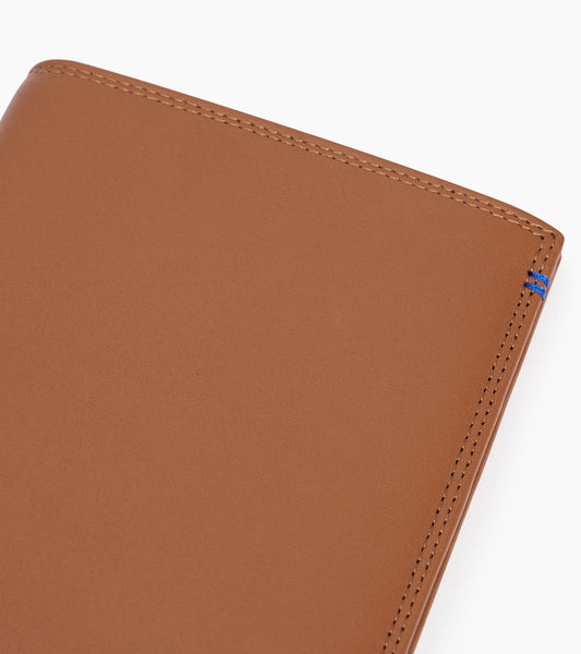 Grand portefeuille vertical zippé Martin en cuir lisse