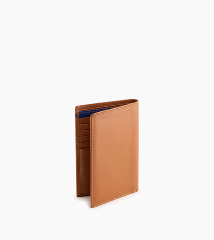 Grand portefeuille vertical zippé 2 volets Martin en cuir lisse
