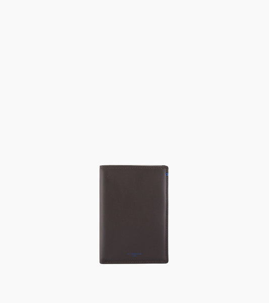 Grand portefeuille vertical zippé 2 volets Martin en cuir lisse