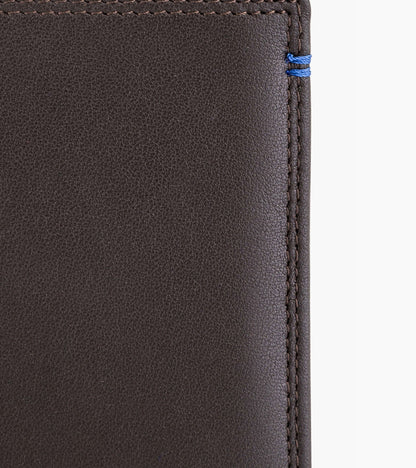 Grand portefeuille vertical zippé 2 volets Martin en cuir lisse