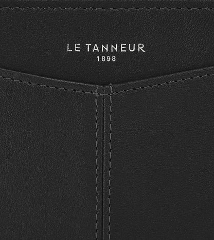 Porte monnaie zippé avec porte cartes amovible Charlotte en cuir lisse