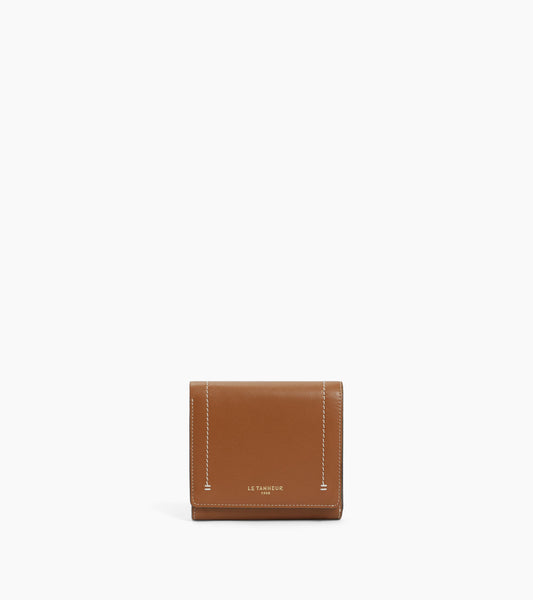 Petit portefeuille à rabat Louison en cuir lisse