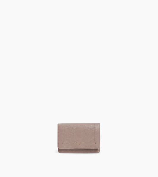 Petit porte cartes à rabat Louison en cuir grainé