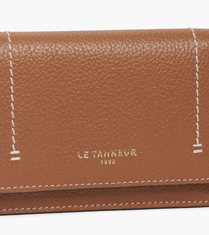 Petit porte cartes à rabat Louison en cuir grainé