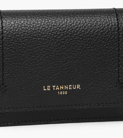 Petit porte cartes à rabat Louison en cuir grainé