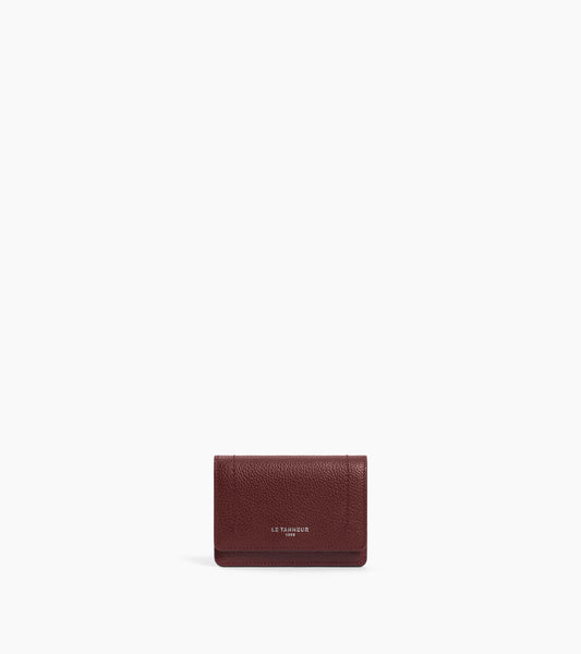 Petit porte cartes à rabat Louison en cuir grainé