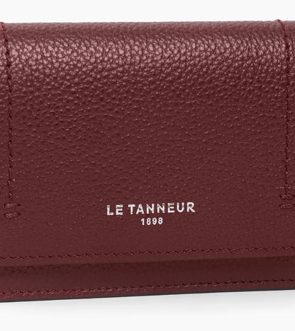 Petit porte cartes à rabat Louison en cuir grainé