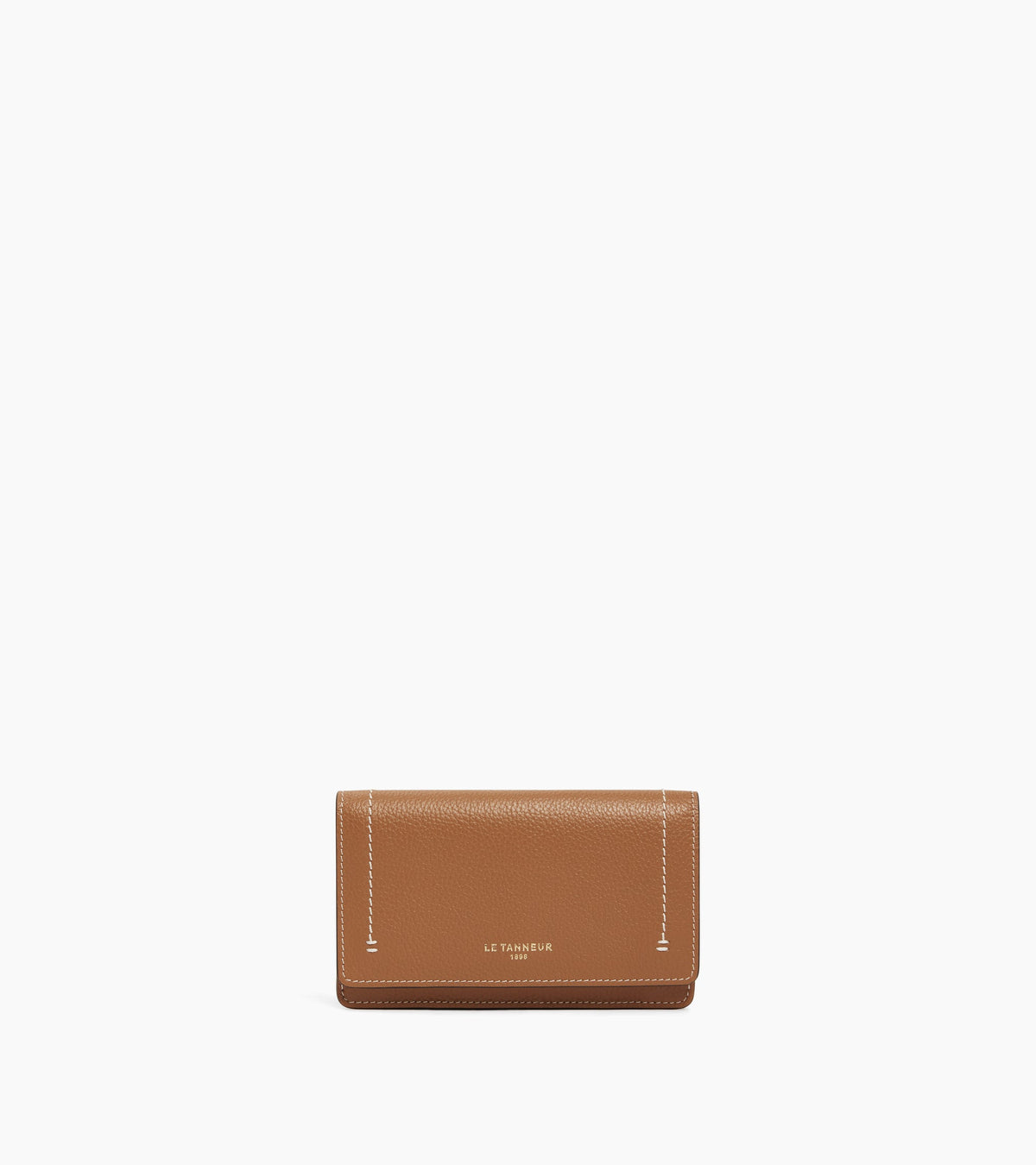 Porte cartes à rabat moyen modèle Louison en cuir grainé