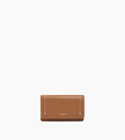 Porte cartes à rabat moyen modèle Louison en cuir grainé
