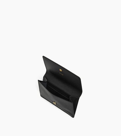 Porte cartes à rabat moyen modèle Louison en cuir grainé