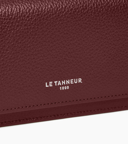 Porte cartes à rabat moyen modèle Louison en cuir grainé
