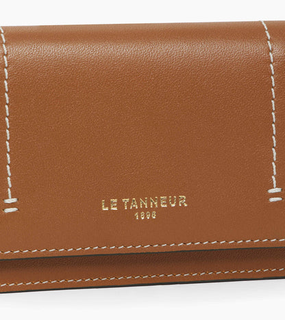 Petit porte cartes à rabat Louison en cuir lisse