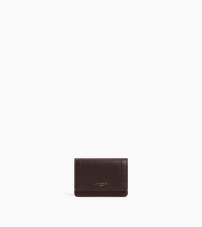 Petit porte cartes à rabat Louison en cuir lisse